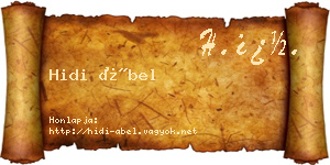 Hidi Ábel névjegykártya