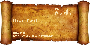 Hidi Ábel névjegykártya